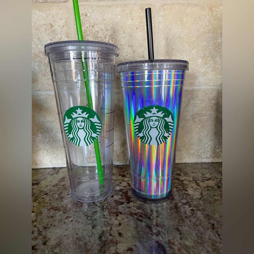 STARBUCKS COFFEE COLD DRINK TUMBLERS PLASTIC 20 & 24 FL OZ